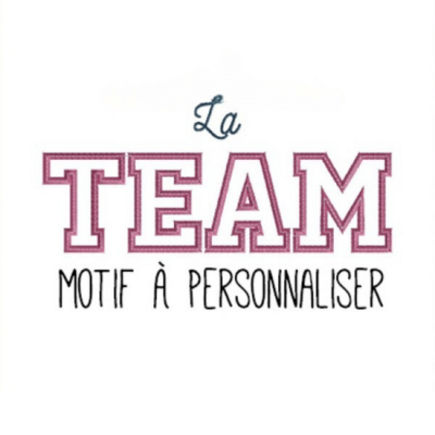 la team + motif à personnaliser