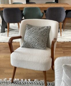 Coussin jacquard français Léopard vert